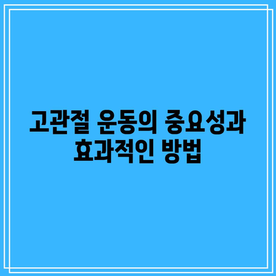 고관절 건강 관리: 음식만으로는 충분하지 않다면?