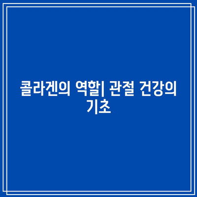 관절 건강을 위한 콜라겐의 힘