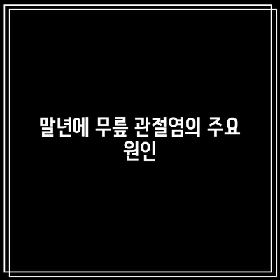 말년에 나타나는 무릎 관절염의 현실