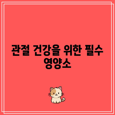 무릎 연골 건강에 좋은 음식: 관절 건강 관리의 필수품