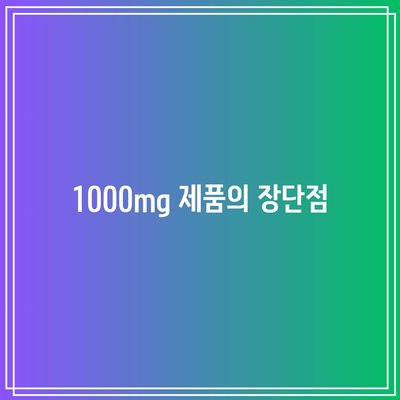 이왕재 박사의 비타민 C 제품 비교: 1000mg, 2000mg, 3000mg