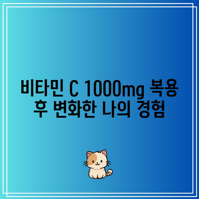 비타민 C 1000mg의 효과와 경험 후기