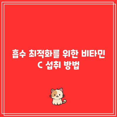 비타민 C 권장섭취량 파악: 건강의 길잡이