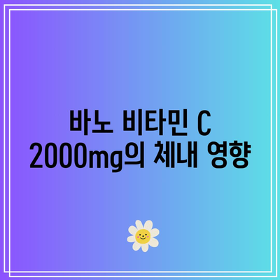 바노 비타민 C 1000mg, 2000mg, 3000mg의 부작용 비교