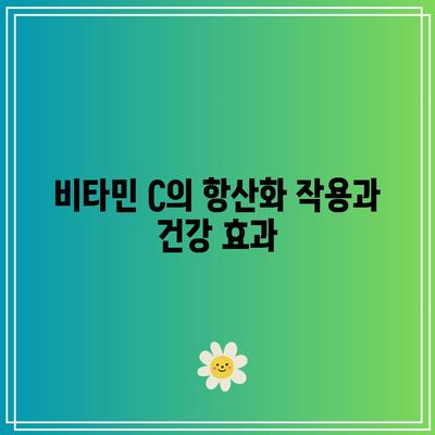 비타민 C의 항산화력: 질병에 맞서 싸우는 힘