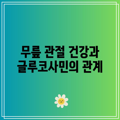 무릎 관절 건강에 필수적인 글루코사민