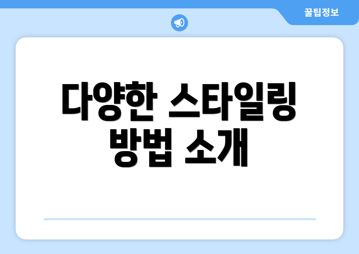 다양한 스타일링 방법 소개