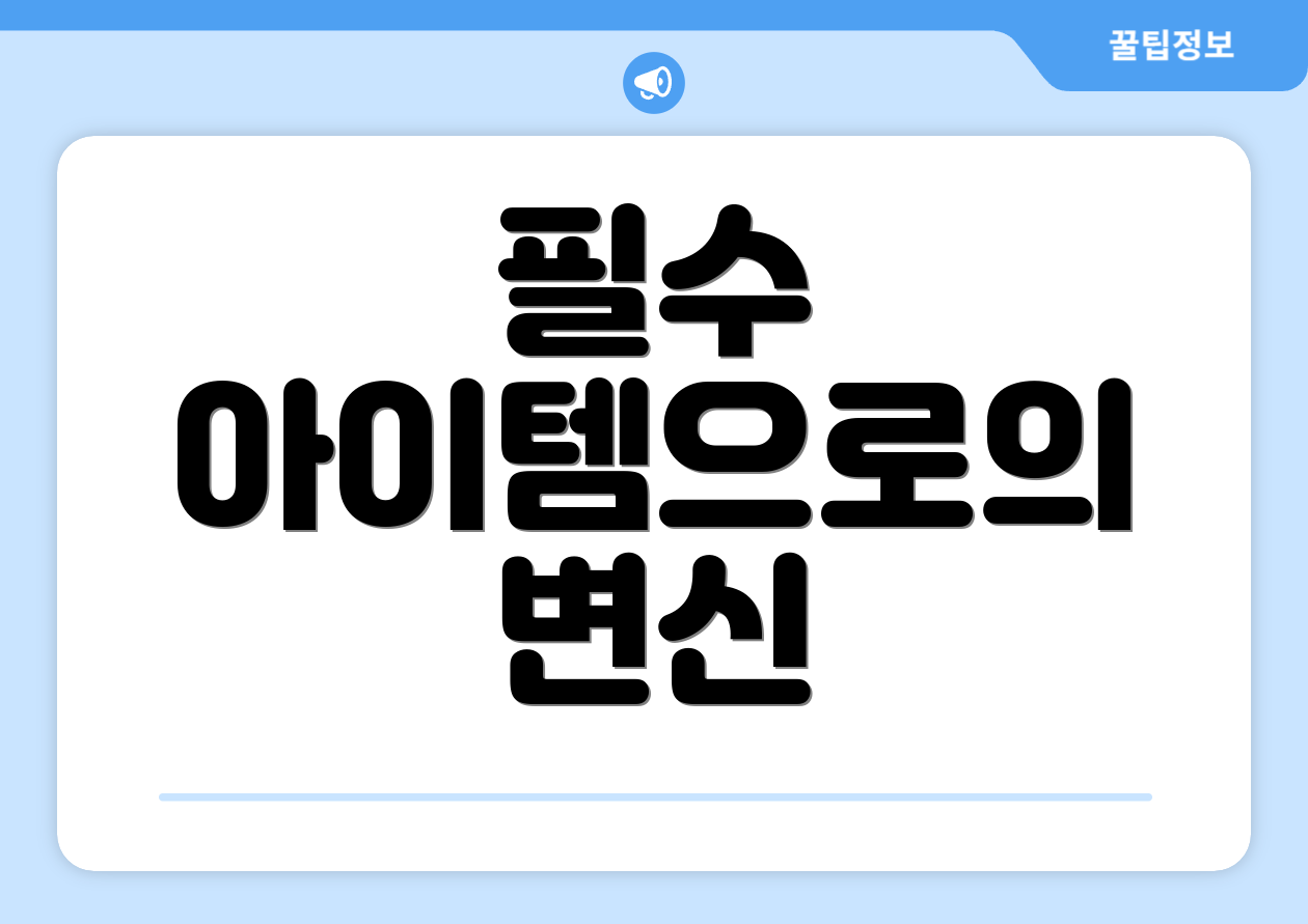 필수 아이템으로의 변신