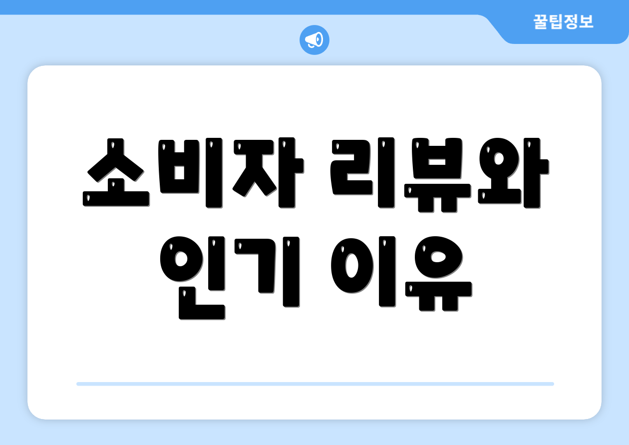 소비자 리뷰와 인기 이유