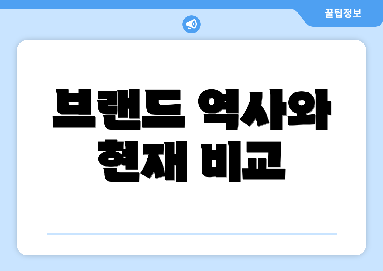 브랜드 역사와 현재 비교