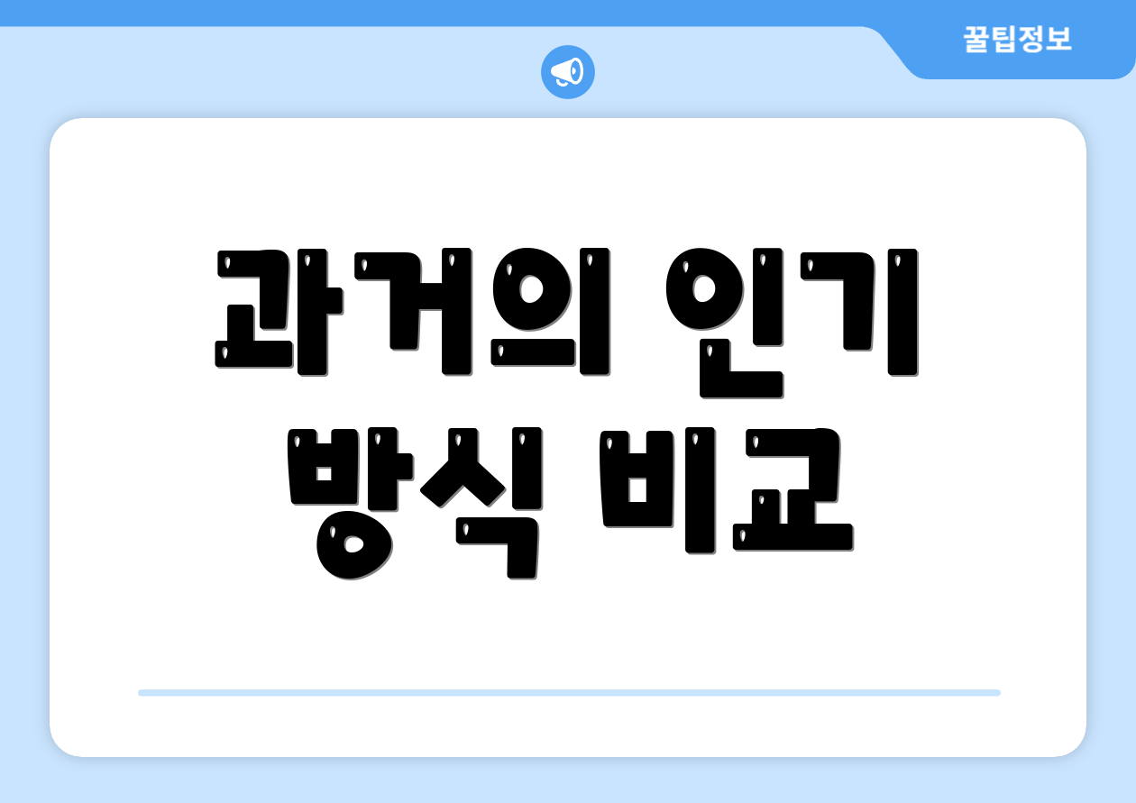 과거의 인기 방식 비교