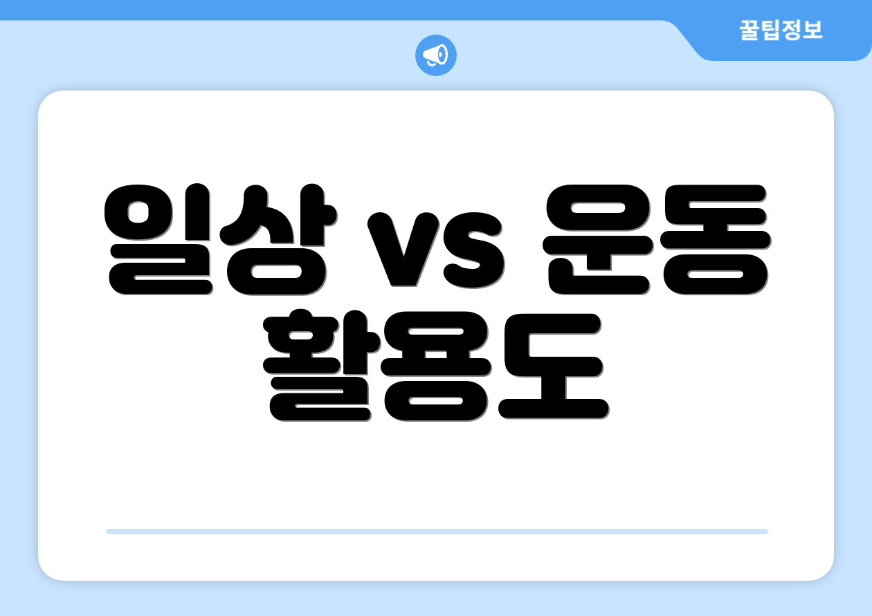 일상 vs 운동 활용도