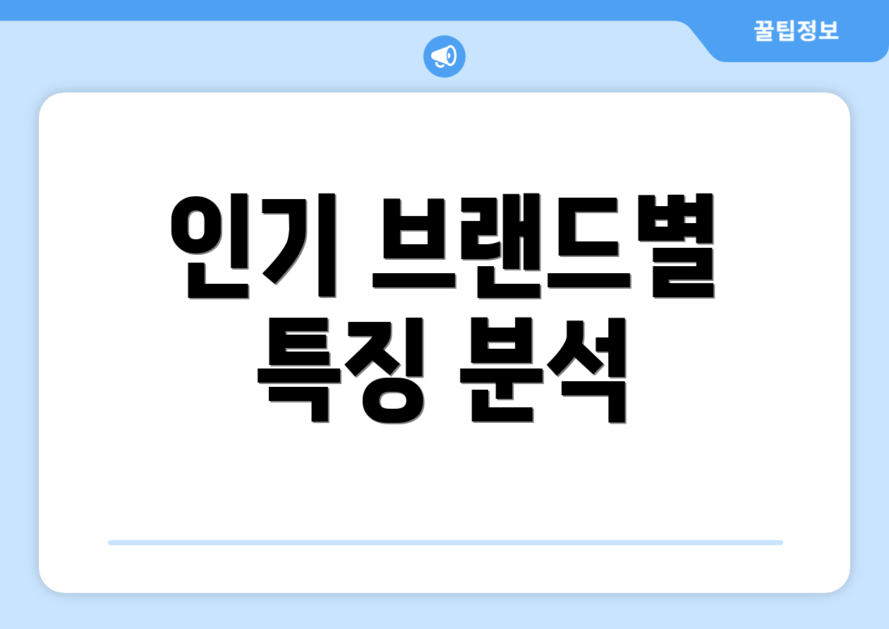 인기 브랜드별 특징 분석