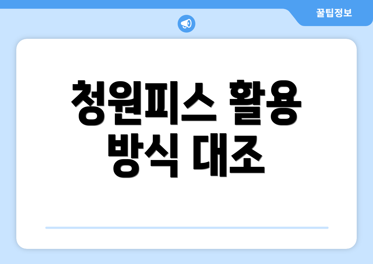 청원피스 활용 방식 대조