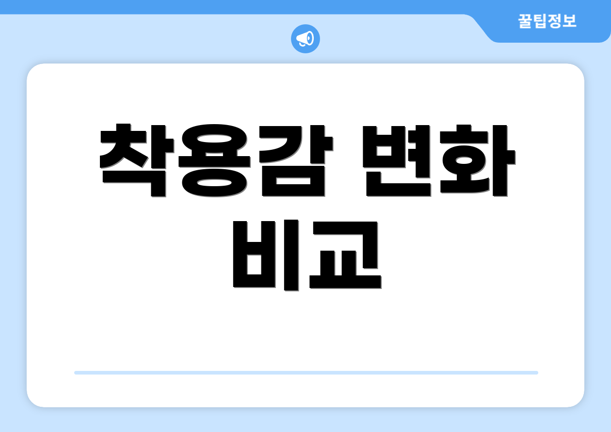 착용감 변화 비교