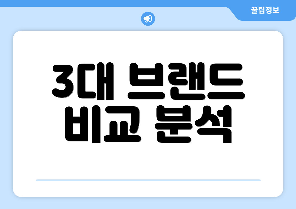 3대 브랜드 비교 분석